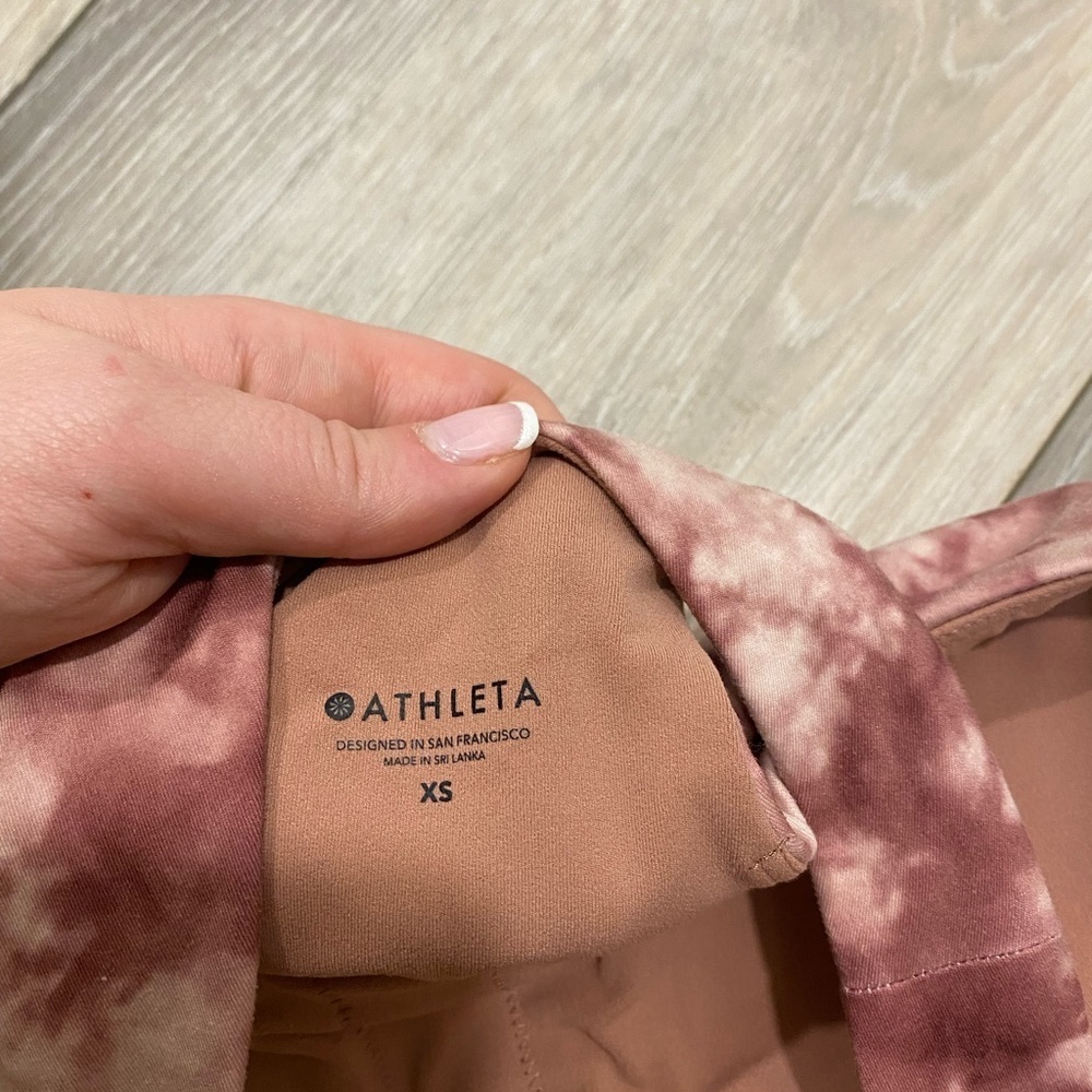 Athleta Conscious Crop Printed AC XS Sports Bra Just Dance Ballerina Gown Marble - Picture 4 of 6